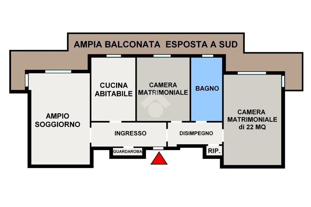 Three-room apartment Via Bertarini, Carugate - floor plans 1