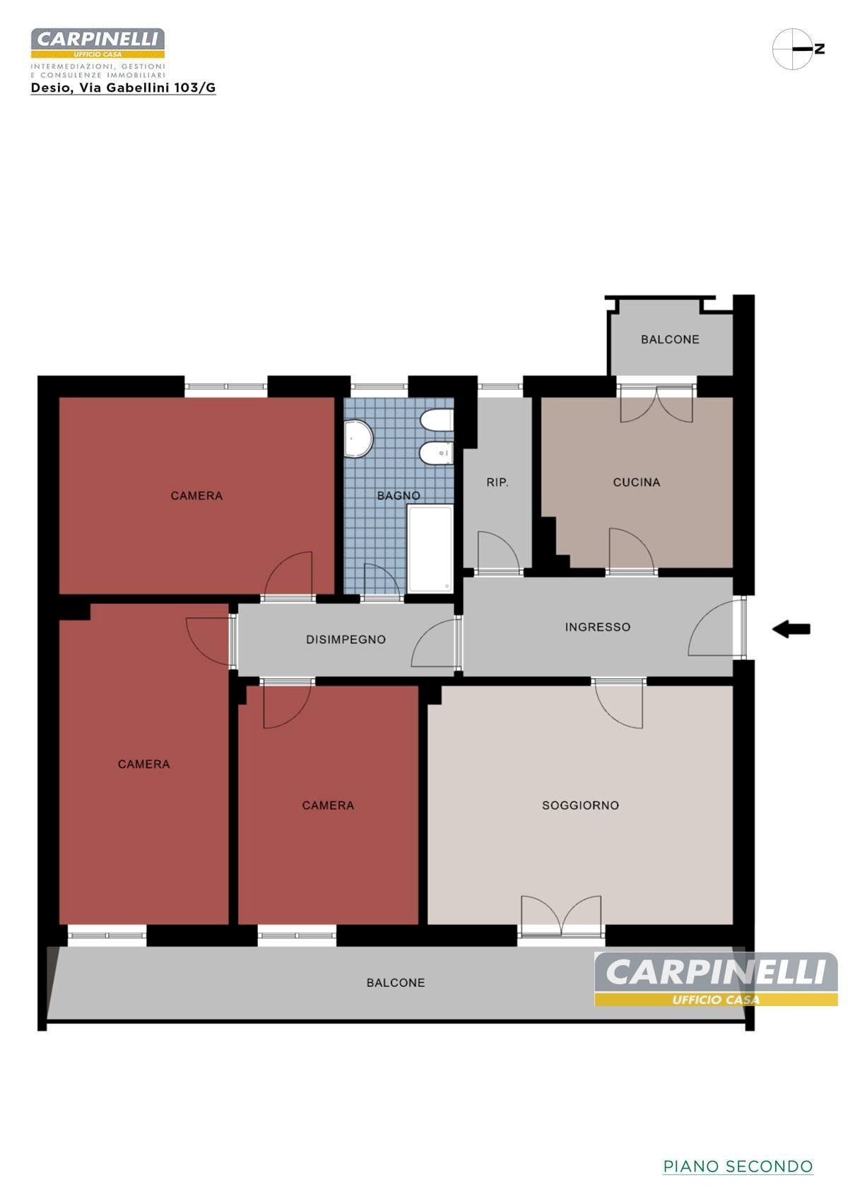 Foto 20 - Four-room apartment Via Gabellini
 
103, Desio - floor plans 1