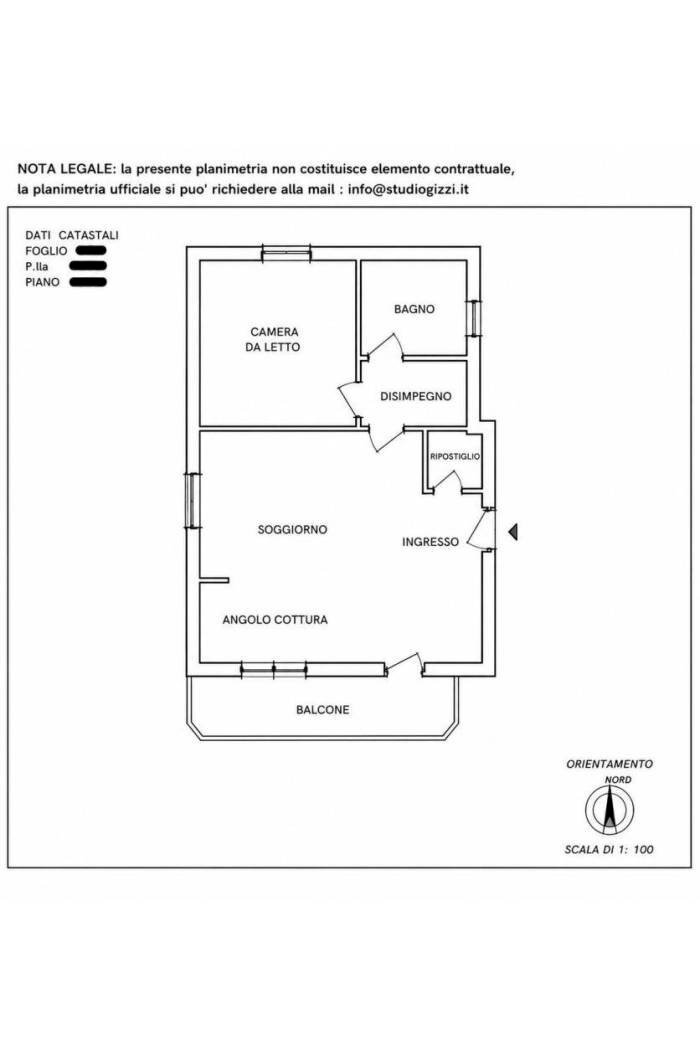 Bilocale via di San Teodoro, 2, Roma (zona Centro Storico) - planimetria 1