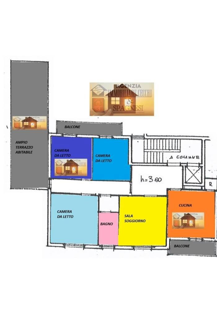 Apartment via Vincenzo Bellini, Signa - floor plans 1