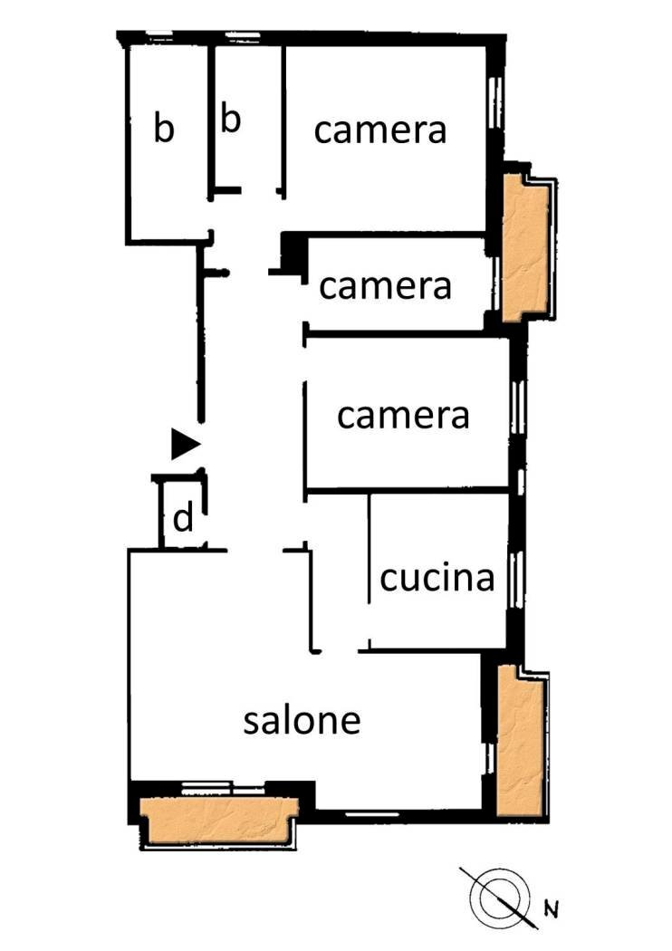 Appartamento via Cesare Cabella, 26, Genova (zona Castelletto) - planimetria 1