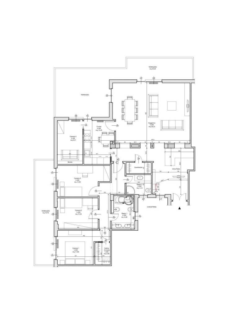 Apartment via Costantino Maes, 50, Roma - floor plans 1