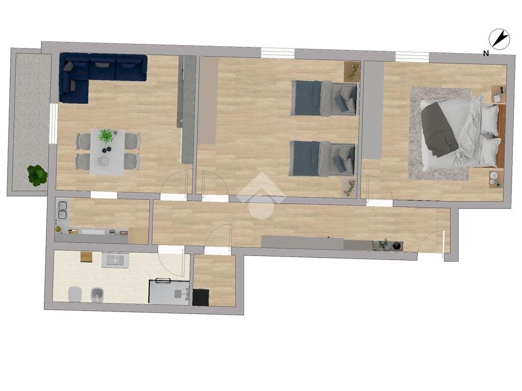 Three-room apartment Via milano, San Lazzaro di Savena - floor plans 1