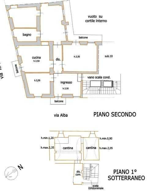 Apartment Via Alba, Cuneo (neighborhood Centro Storico) - floor plans 1
