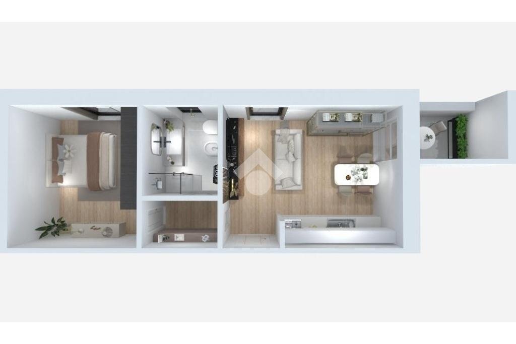 Two-room apartment Via Colorni, Milano (neighborhood Santa Giulia) - floor plans 1