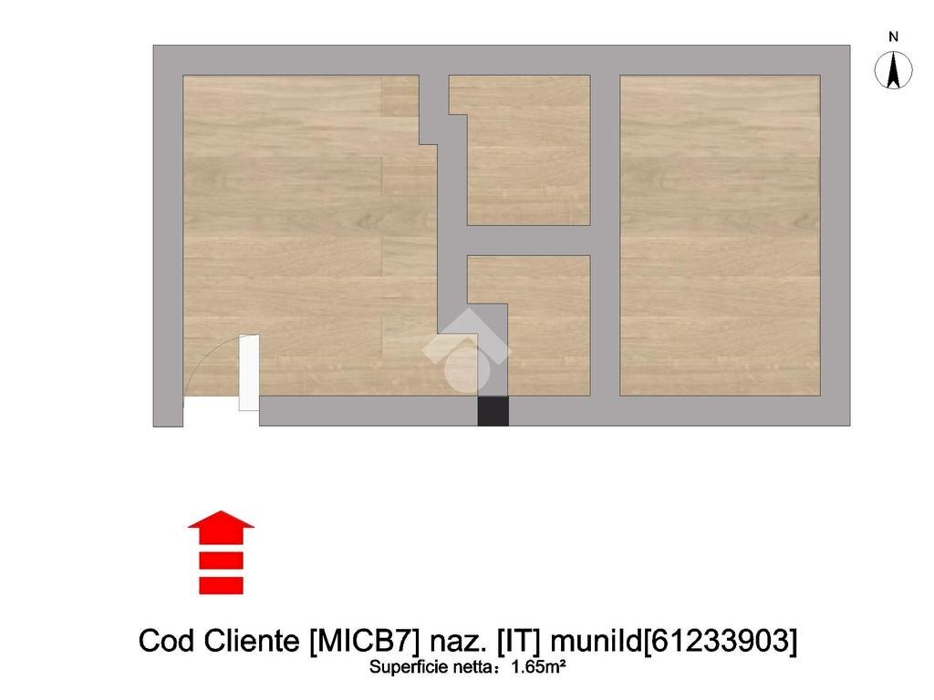 Two-room apartment Via Gianfranco Zuretti, Milano (neighborhood Ponte Seveso) - floor plans 1