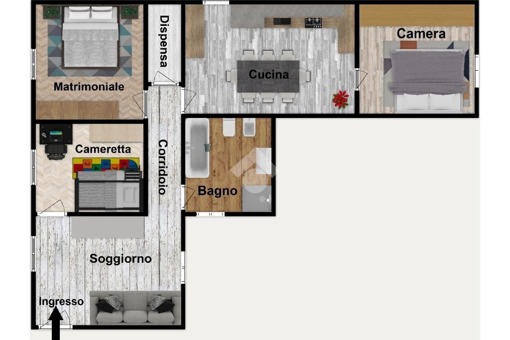 Quadrilocale Salita di Santa Brigida, Genova (zona Centro Storico) - planimetria 1