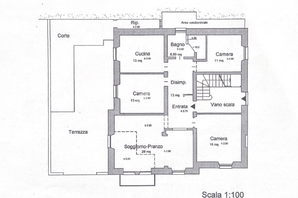 Appartamento Via XXVII Marzo, La Spezia (zona Colli) - planimetria 1