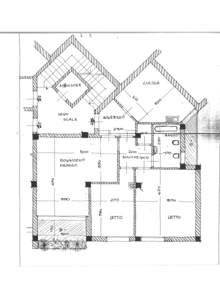 Three-room apartment Via camillo mazza, Ferrara - floor plans 1