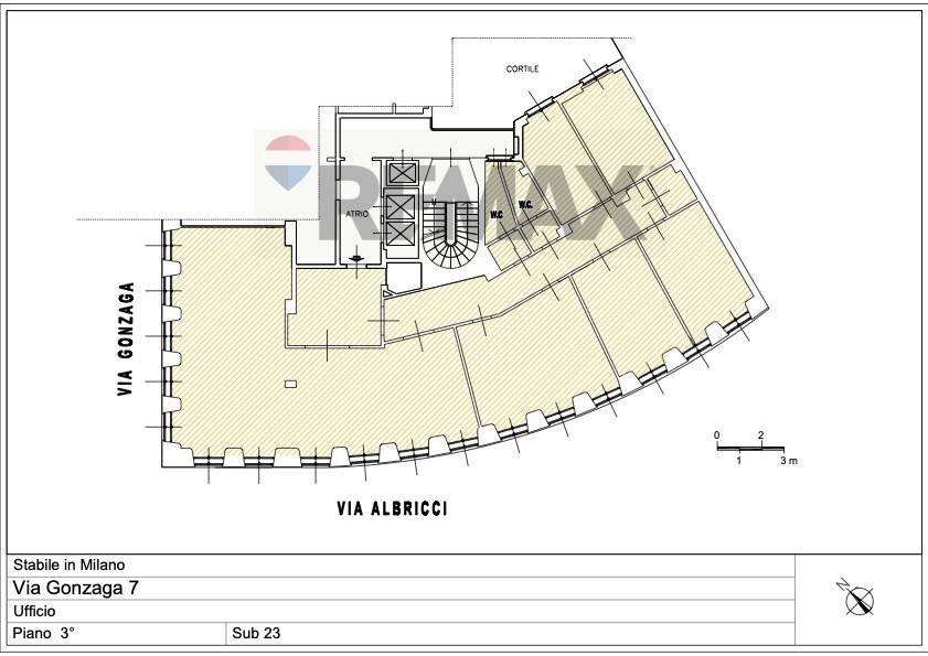 Pianta 2D - Ufficio Via Maurizio Gonzaga
 
7, Milano - planimetria 1