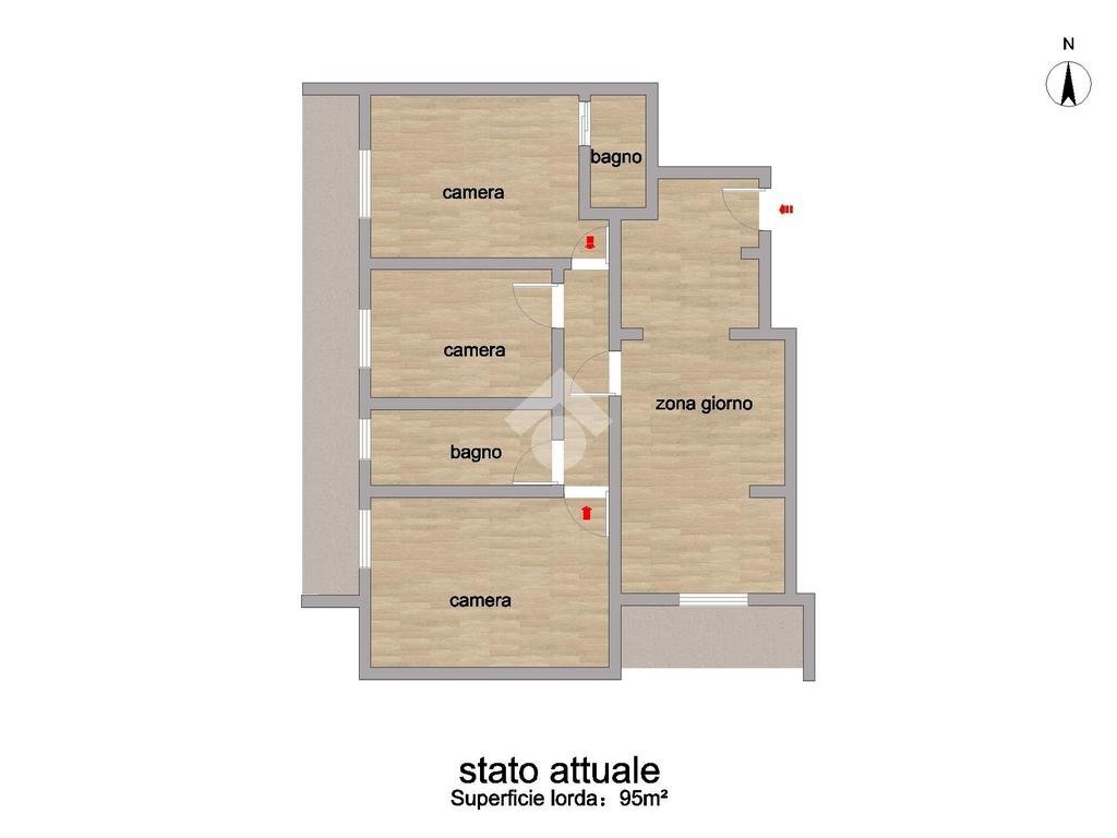 Quadrilocale Via Monte Sabotino, Paderno Dugnano - planimetria 1