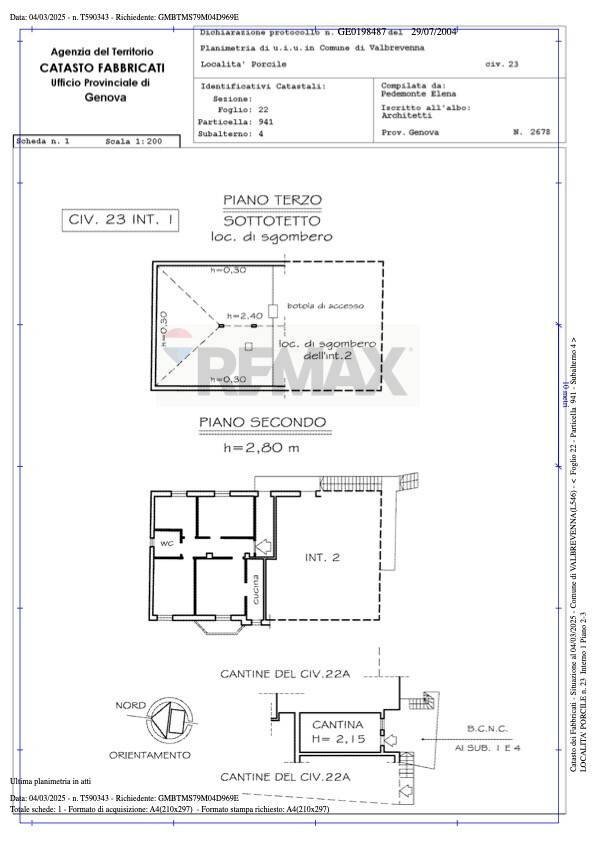 Pianta 2D - Casa semi indipendente Località Porcile
 
22, Valbrevenna - planimetria 1