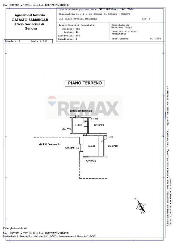 Pianta 2D - Laboratory Via Paolo Revelli Beaumont
 
8, Genova - floor plans 1