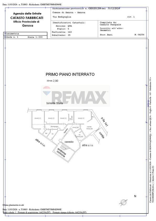Pianta 2D - Appartamento Via Redipuglia
 
1, Genova - planimetria 1