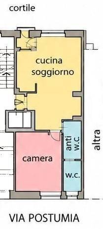 Bilocale via Postumia, 40, Torino (zona Pozzo Strada) - planimetria 1