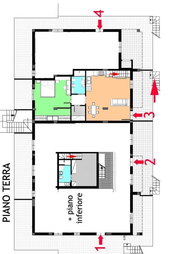 Three-room apartment via Padre Semeria, Sanremo - floor plans 1