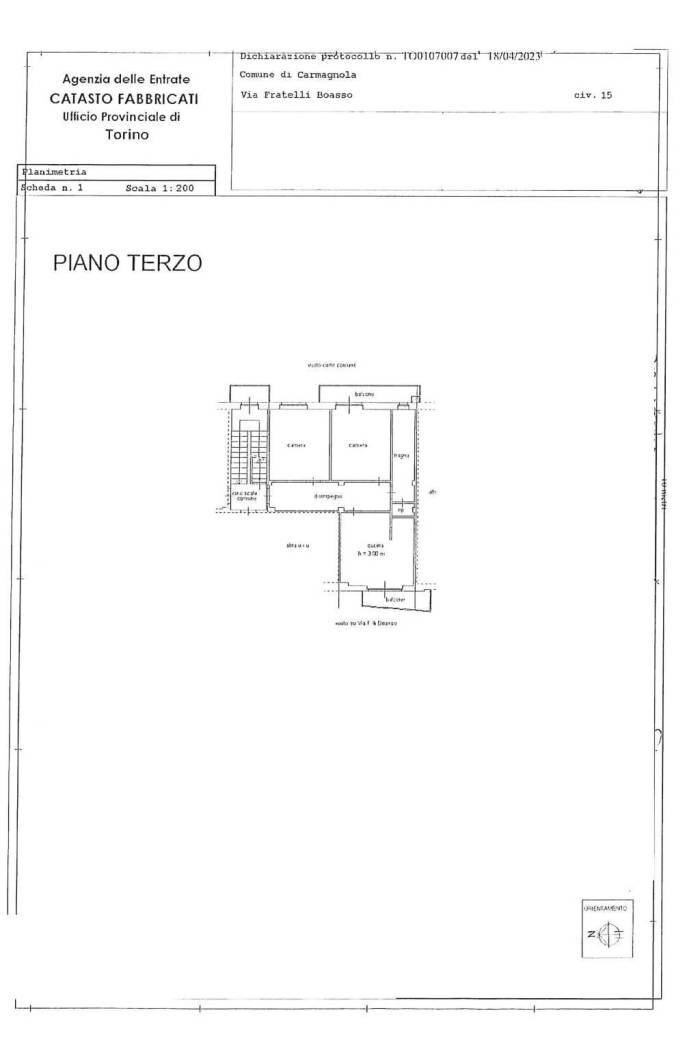 Quadrilocale via Fratelli Boasso, 15, Carmagnola - planimetria 1