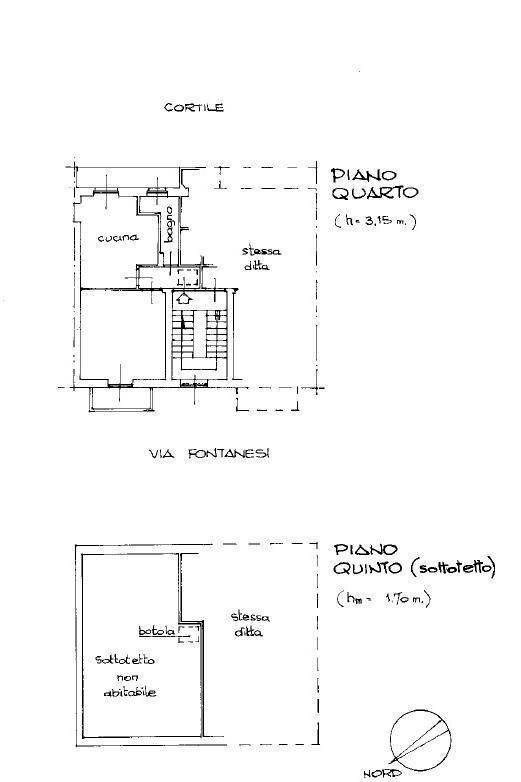 Bilocale via Antonio Fontanesi, 24, Torino (zona Vanchiglietta) - planimetria 1