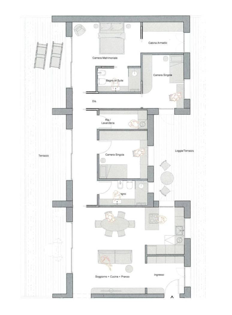 Quadrilocale Gallarate - planimetria 1