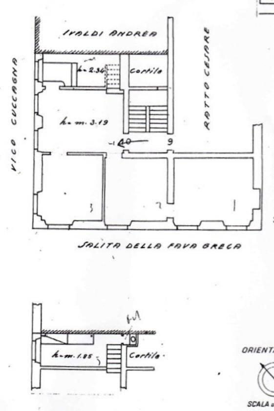 Three-room apartment salita della Fava Greca, 6, Genova (neighborhood Centro Storico) - floor plans 1