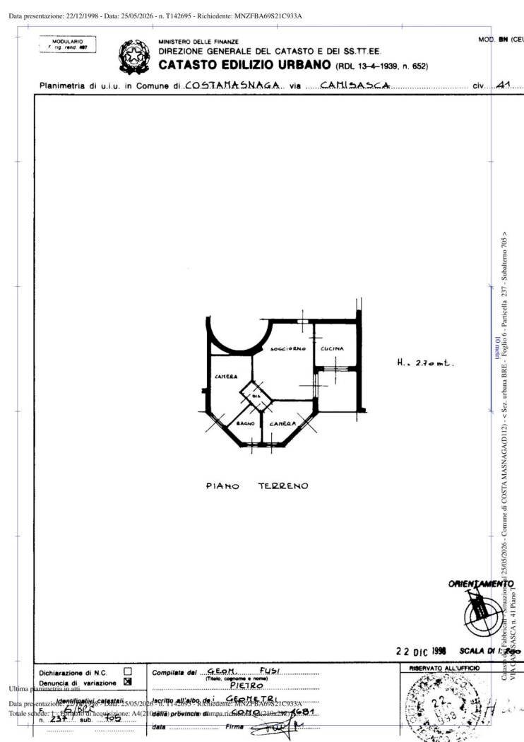 Trilocale via Camisasca, 41, Costa Masnaga - planimetria 1
