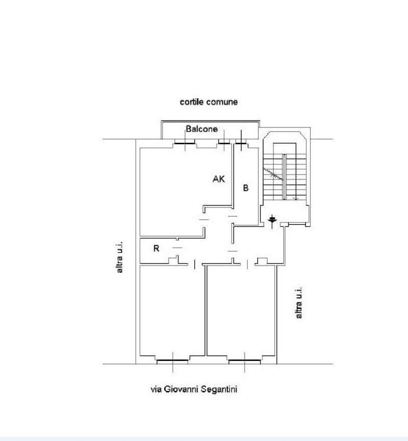 segantini 75 mod. 714 - Three-room apartment via Segantini, Milano - floor plans 1