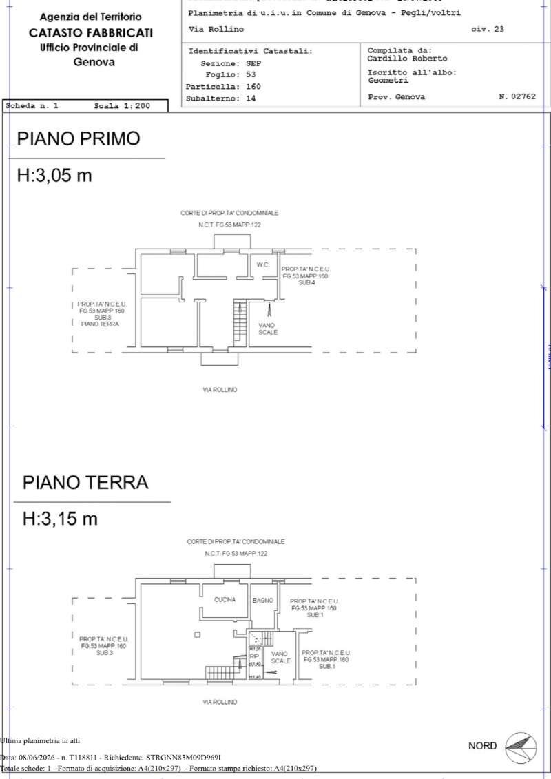 IMG_8025 - Four-room apartment via Rollino, 23 C, Genova (neighborhood Sestri Ponente) - floor plans 1