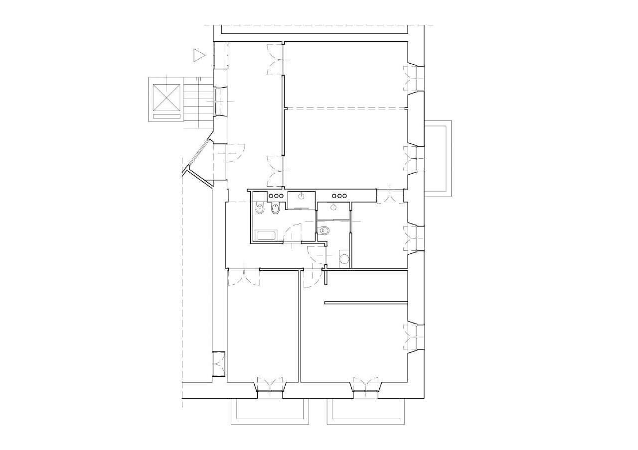 planimetria - Quadrilocale via MONTEVECCHIO, 5, Torino (zona Crocetta) - planimetria 1
