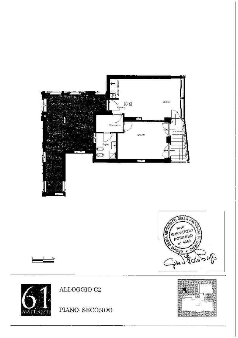 pianta C2 - Copia (1) - Bilocale corso Matteotti, 61, Torino (zona Centro) - planimetria 1