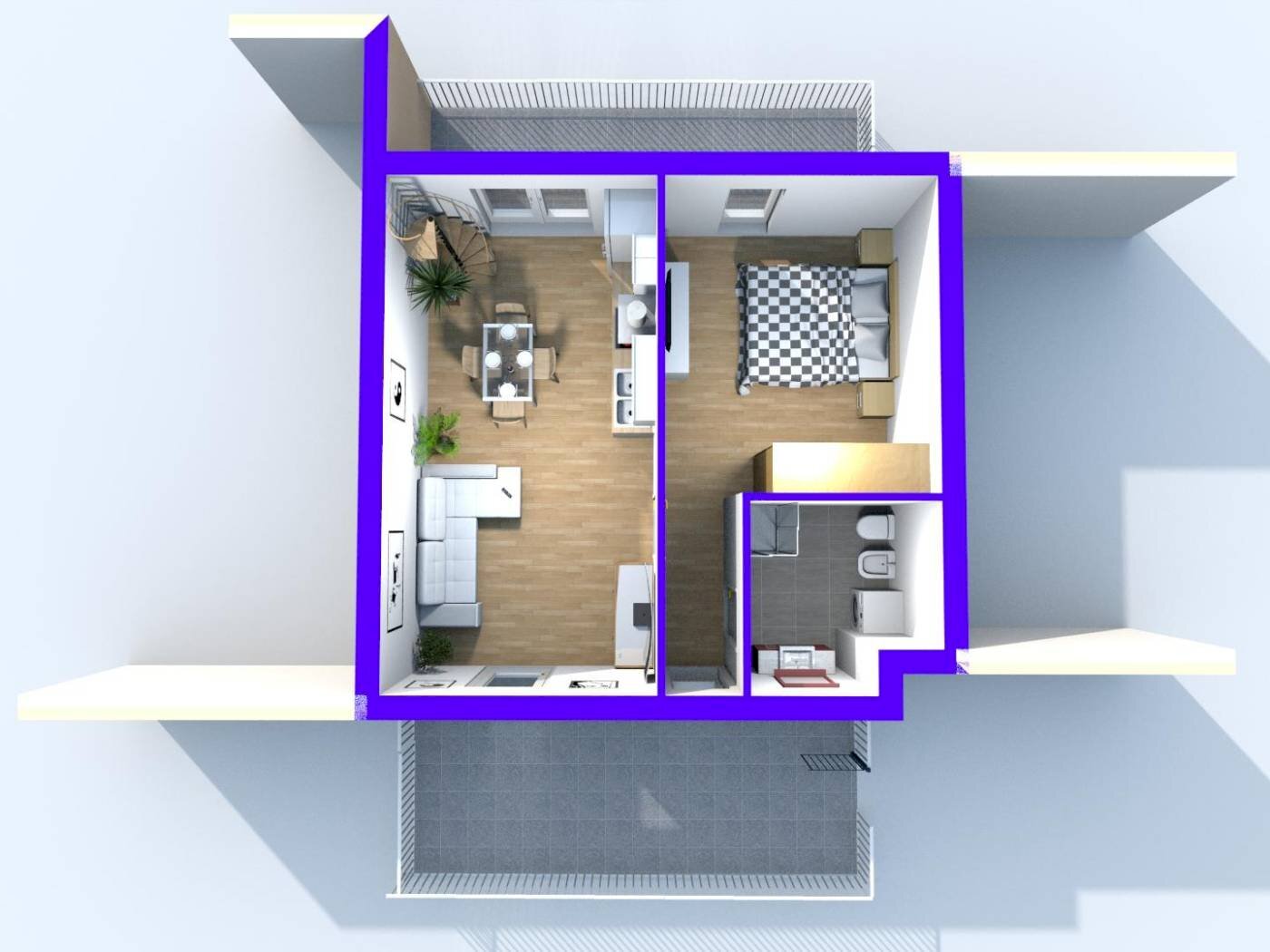 Three-room apartment viale Eugenio IV, 136, Vetralla - floor plans 1