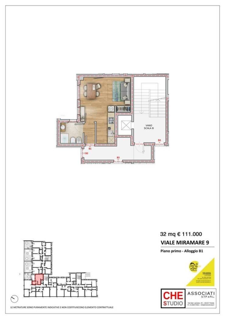 Appartamento viale Miramare, 9, Trieste - planimetria 1