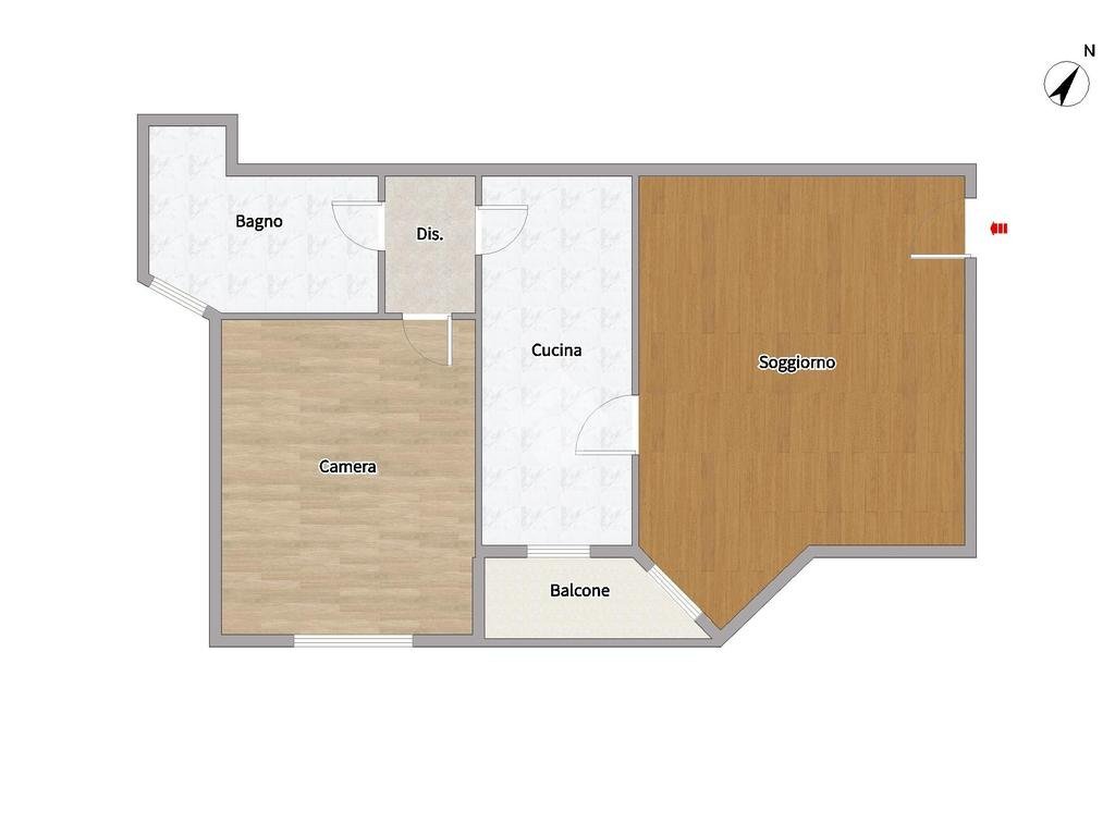 Two-room apartment Via Val Cannobina, Milano (neighborhood Baggio) - floor plans 1