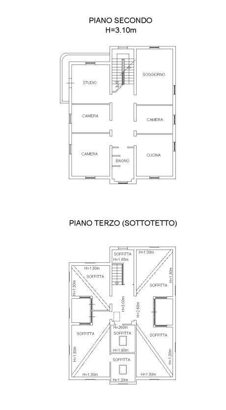 Attic via Luigi e Salvatore Marchesi, SN, Parma (neighborhood Pablo) - floor plans 1