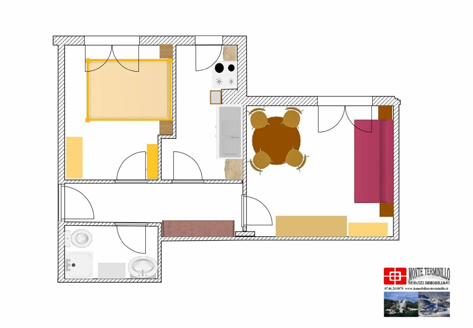 Two-room apartment strada Statale del Terminillo, Rieti - floor plans 1