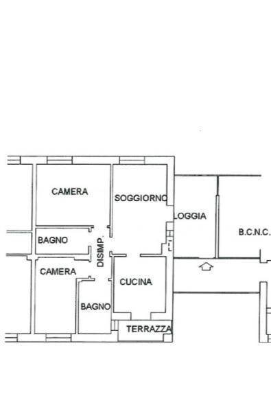Trilocale via Creti, Budrio - planimetria 1