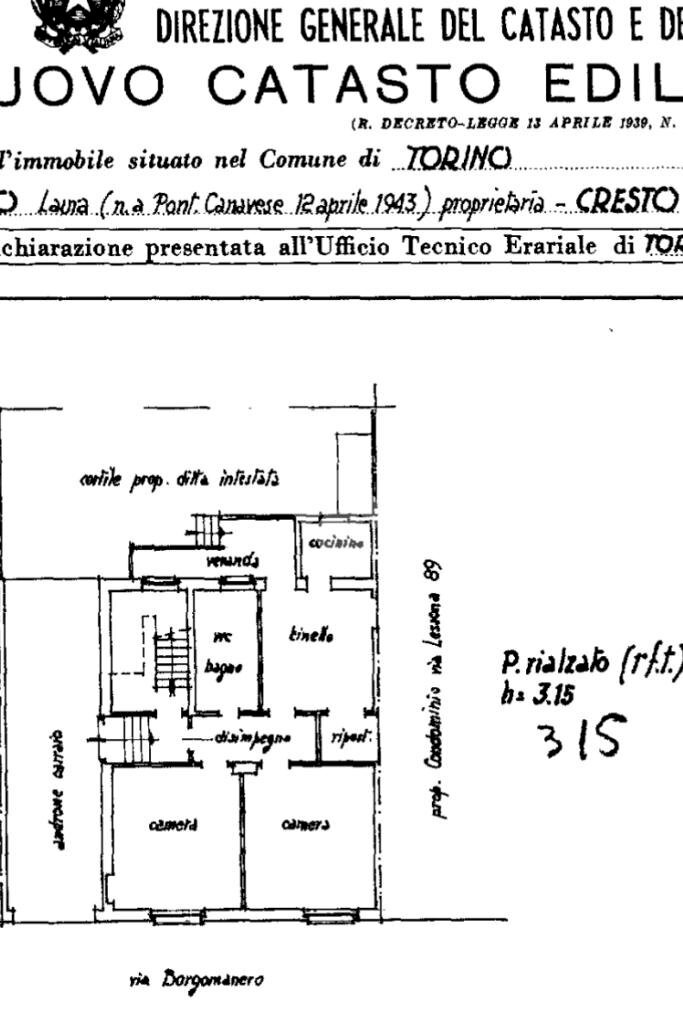Portion of a house Via Borgomanero, Torino (neighborhood Parella) - floor plans 1