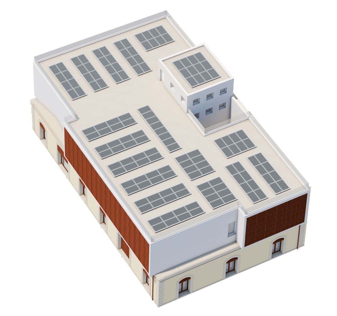 Modello 3D - Vista da nord_R - Stabile - Palazzo Siracusa - planimetria 1