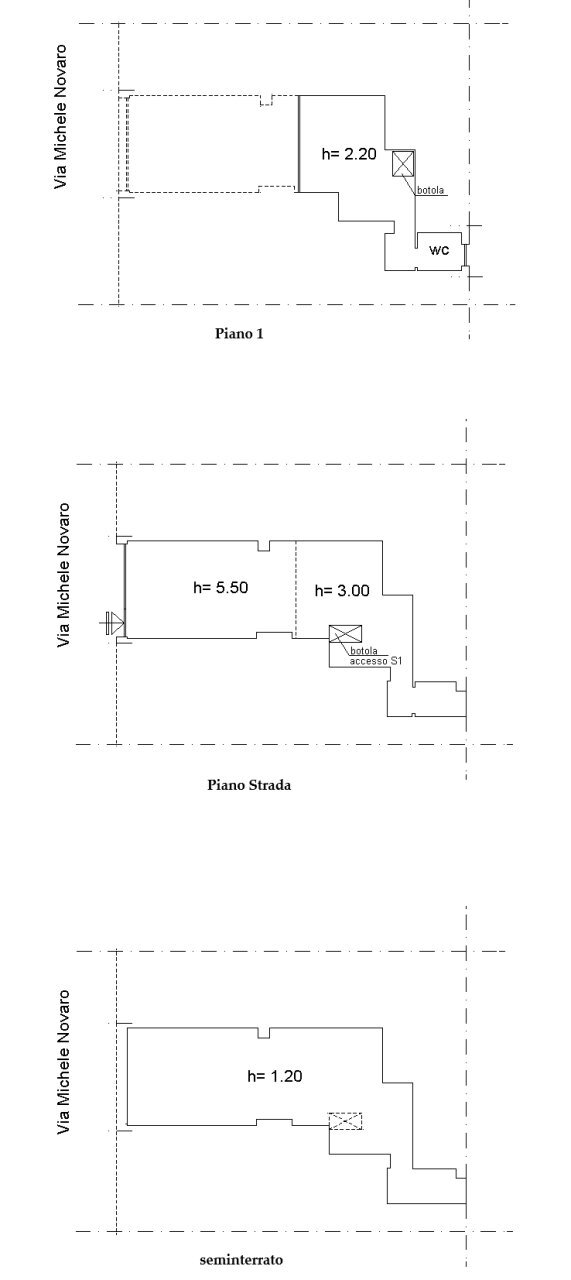 stralcio michele novaro - Commercial Premises Genova (neighborhood San Fruttuoso) - floor plans 1