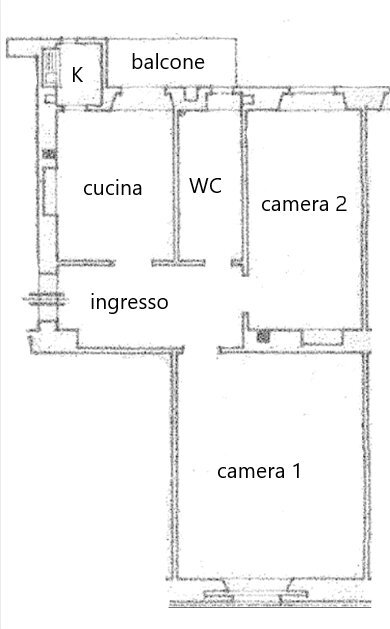 planimetria.png - Bilocale Viale Tibaldi 53, Milano - planimetria 1