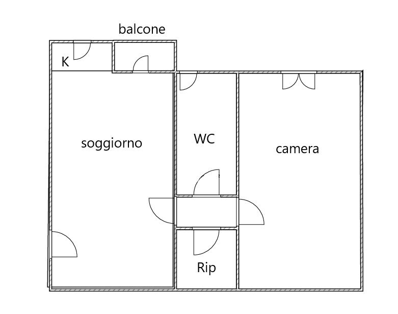 Senza titolo.png - Monolocale Via Brocchi 7, Milano (zona Lambrate) - planimetria 1