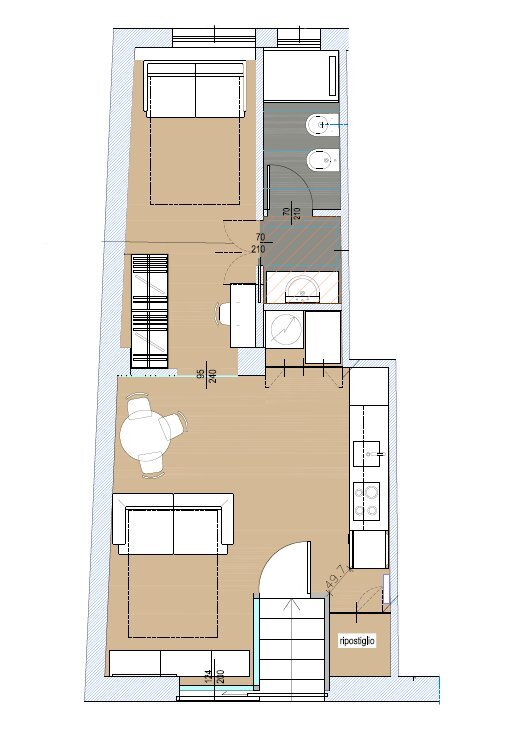 Planimetria .png - One-room apartment Via Cesare Battisti 42, Vimodrone - floor plans 1
