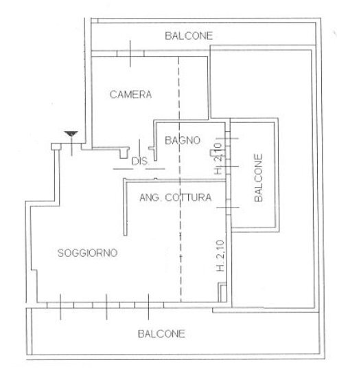 Planimetria .png - One-room apartment Via delle Betulle 2, Milano (neighborhood Quartiere degli Olmi) - floor plans 1