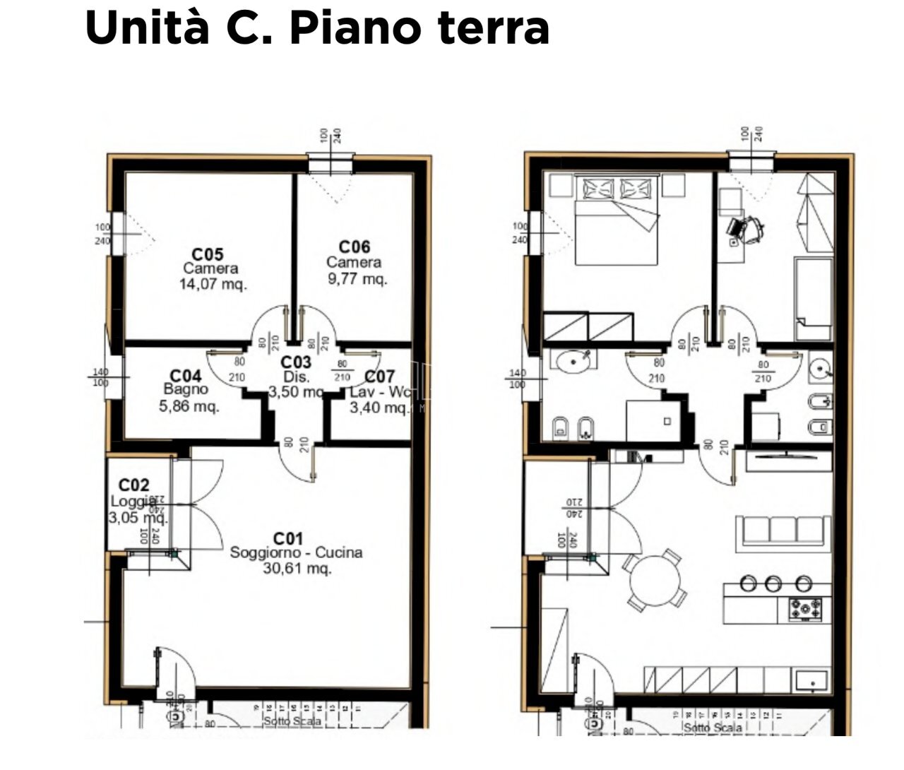 Unità C - Appartamento Via Ponte Fonderia 8, Rovigo - planimetria 1