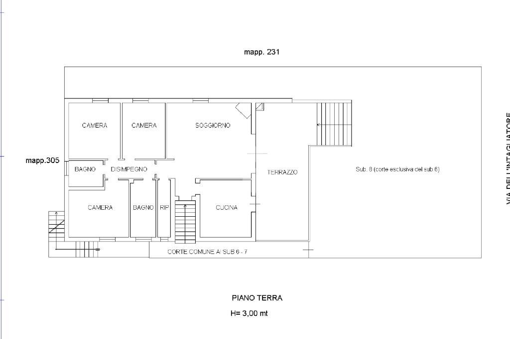 Porzione di casa Via dell'Intagliatore, Bologna (zona San Vitale) - planimetria 1