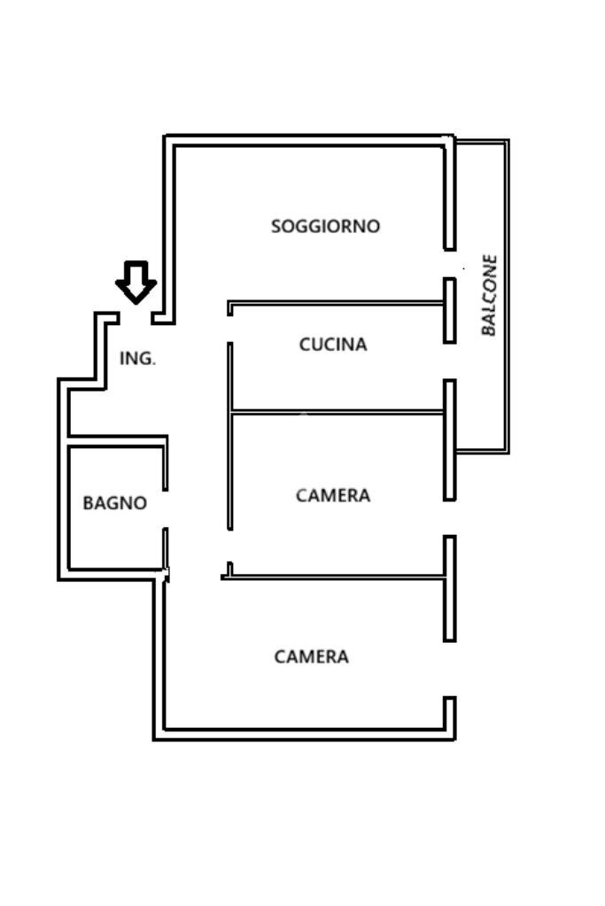Trilocale Via Demetrio Martinelli, Bologna (zona Santa Viola) - planimetria 1