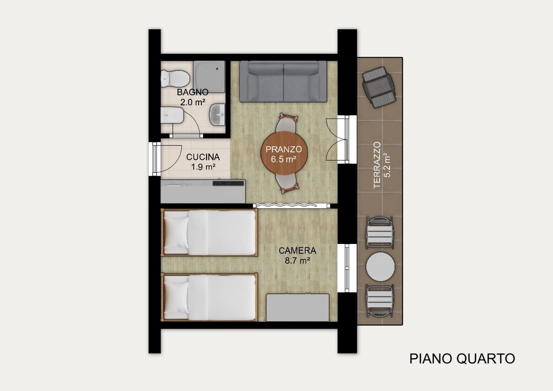 Foto 20 - Two-room apartment Contrà Campana
 
19, Tonezza del Cimone - floor plans 1