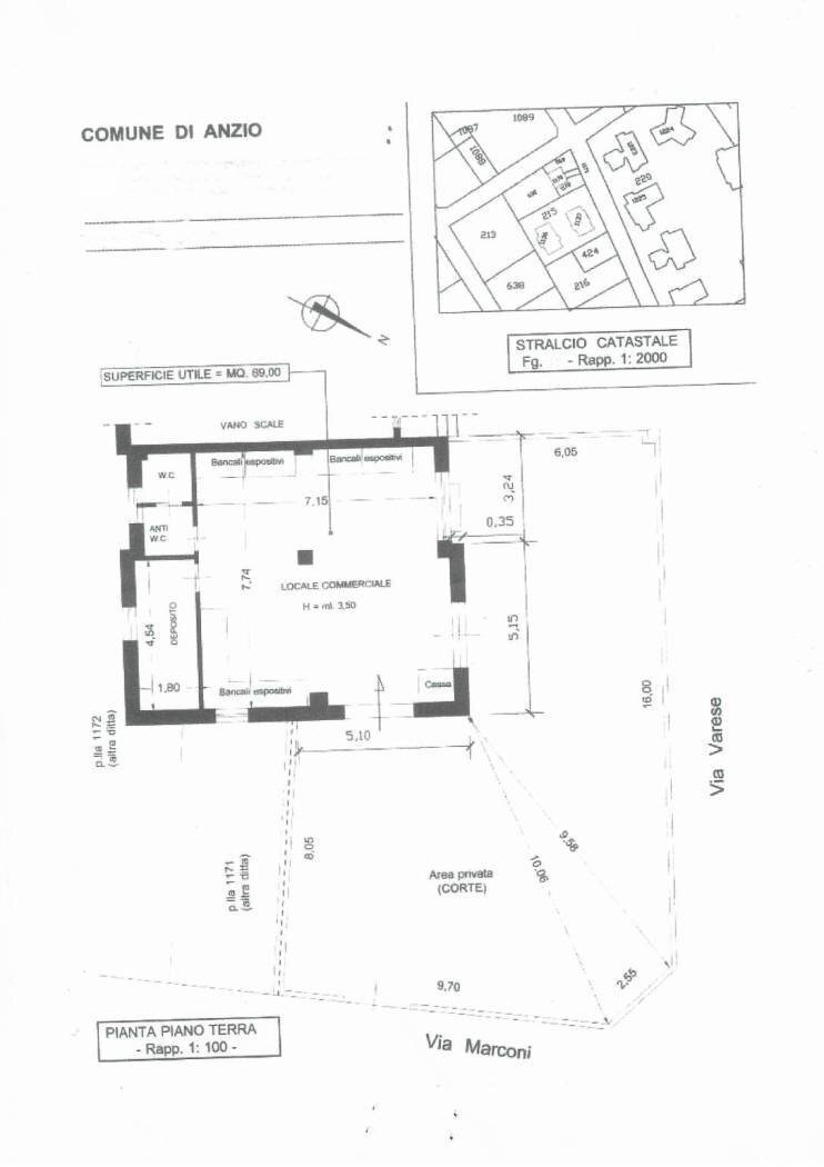 Shop via Varese, Anzio - floor plans 1