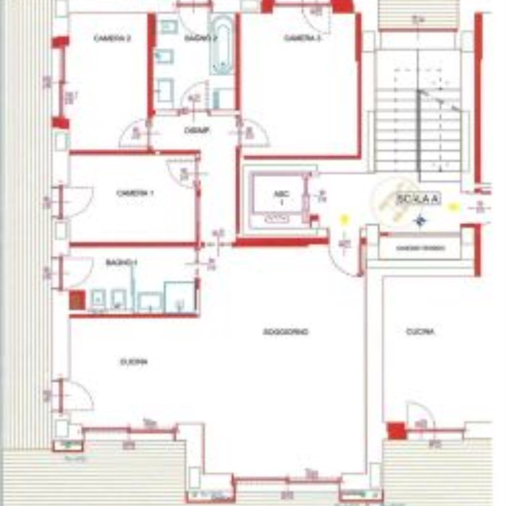 Four-room apartment Via Dante Livio Bianco, 12, Cuneo (neighborhood Cuneo Nuova) - floor plans 1
