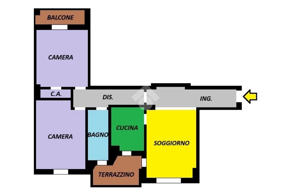 Trilocale Appartamento V. Europa, Cassano d'Adda - planimetria 1