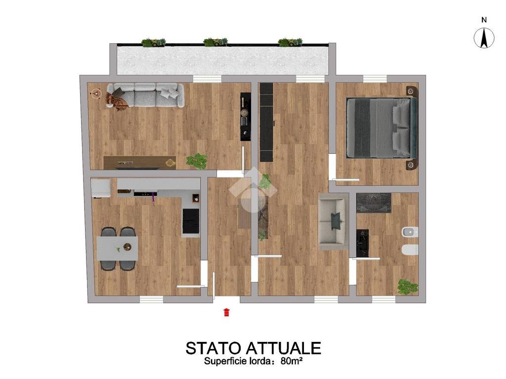 Two-room apartment Via Italia, Paderno Dugnano - floor plans 1